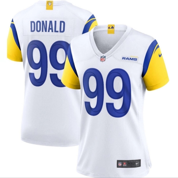 Nike Los Angeles Rams Jersey Womens Size XXL Aaron Donald #99 On Field White - Picture 1 of 8